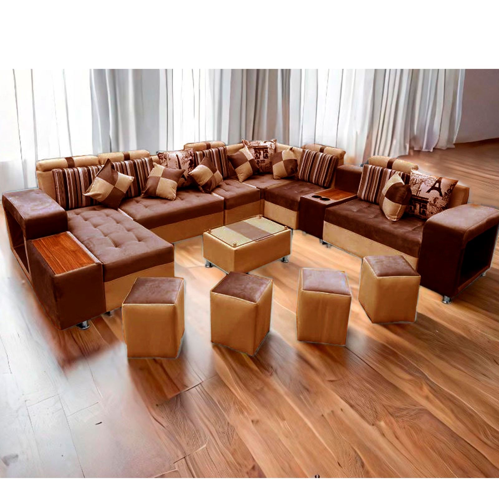 SECCIONAL MODELO EUROPEO COLOR MARRON